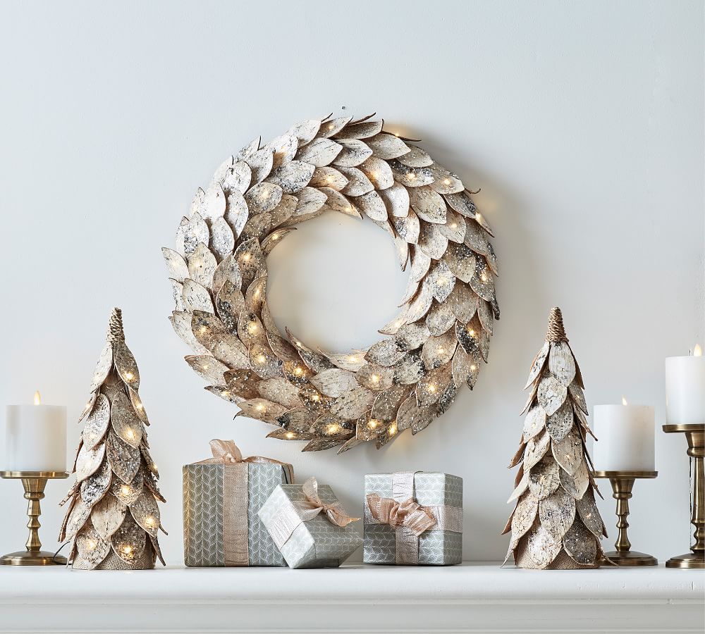 Pre Lit Birch Wreath Pottery Barn