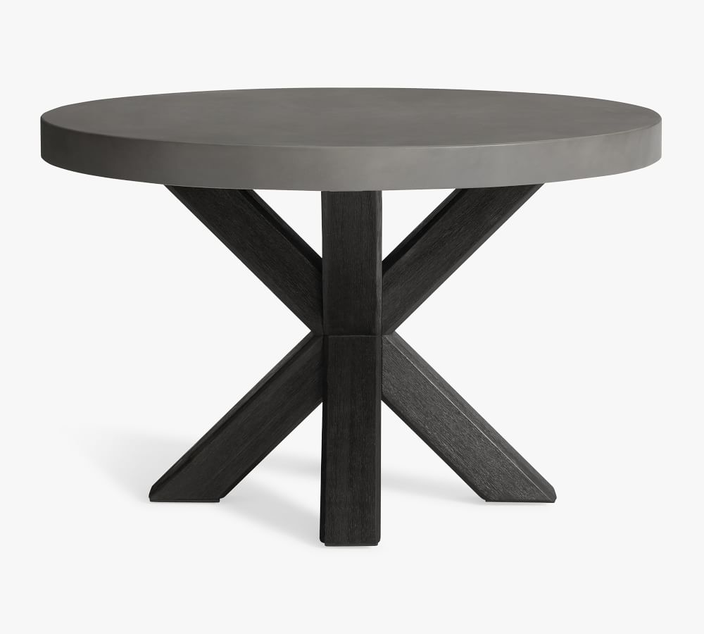 Abbott Indoor Outdoor Concrete Fsc Acacia Round Dining Table