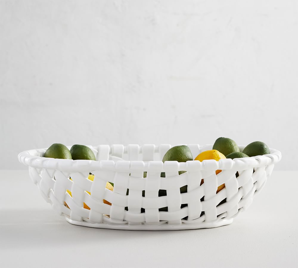 Basketweave Serving Bowl Pottery Barn