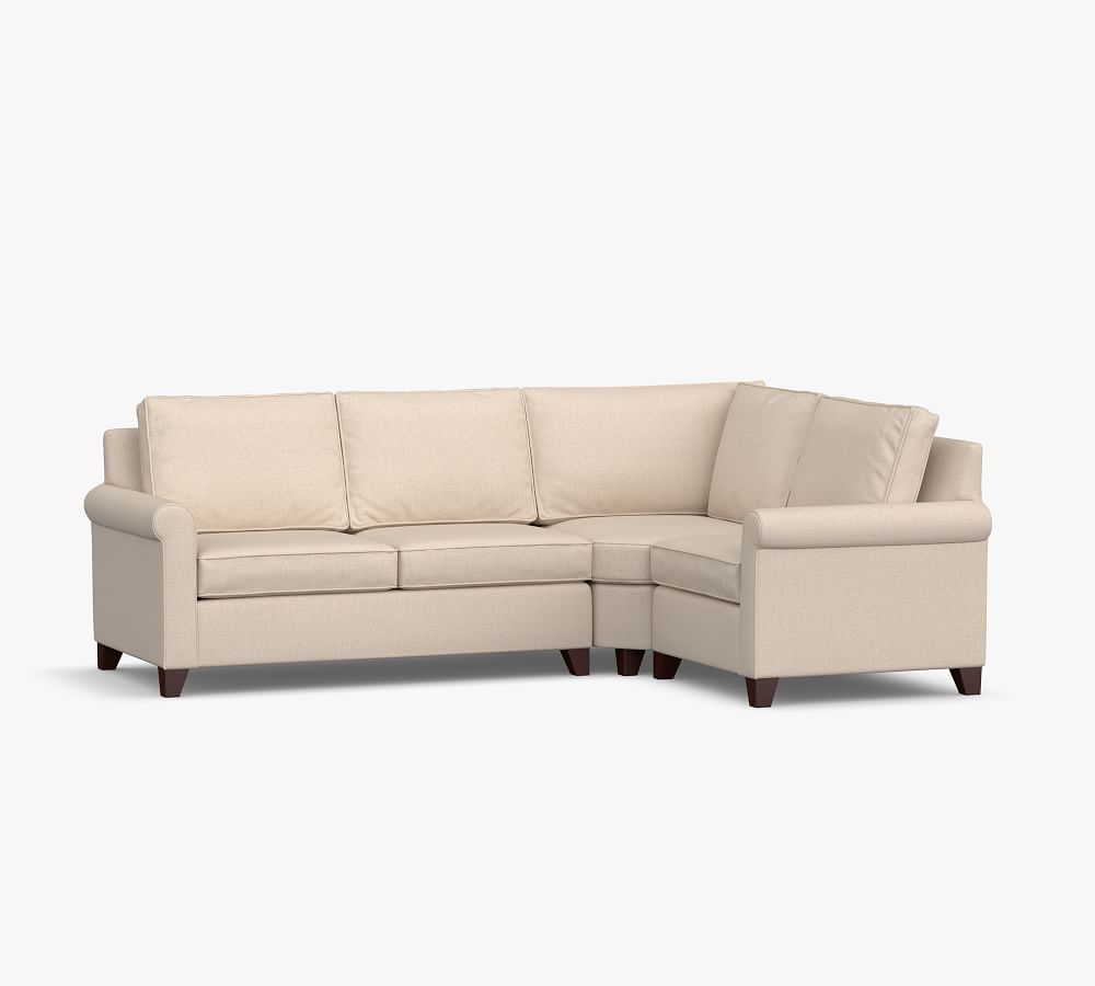 Cameron Roll Arm Upholstered Piece Sectional With Wedge Pottery Barn