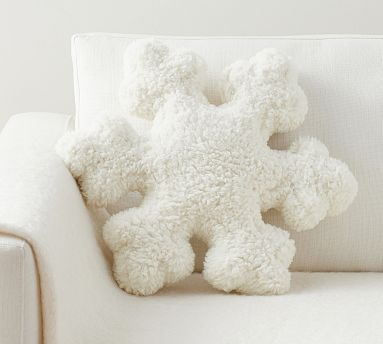 Sherpa Snowflake Shaped Pillow Pottery Barn