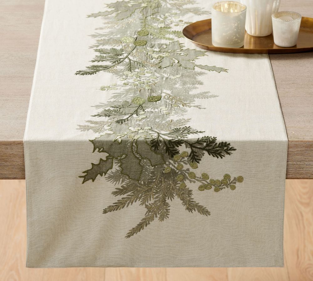 Garland Botanical Cotton Linen Table Runners Pottery Barn