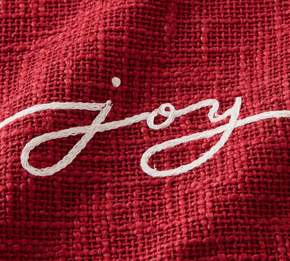 Holiday Sentiment Organic Cotton Table Throw Pottery Barn