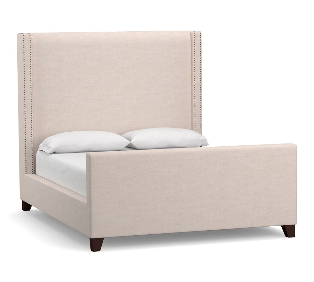 Harper Upholstered Non Tufted Tall Bed With Footboard Pottery Barn