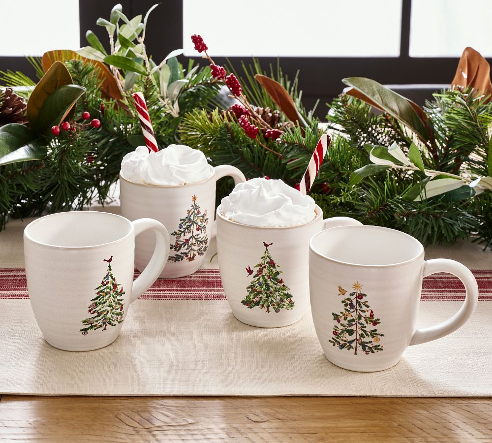 Christmas In The Country Stoneware Mugs Set Of 4 Pottery Barn