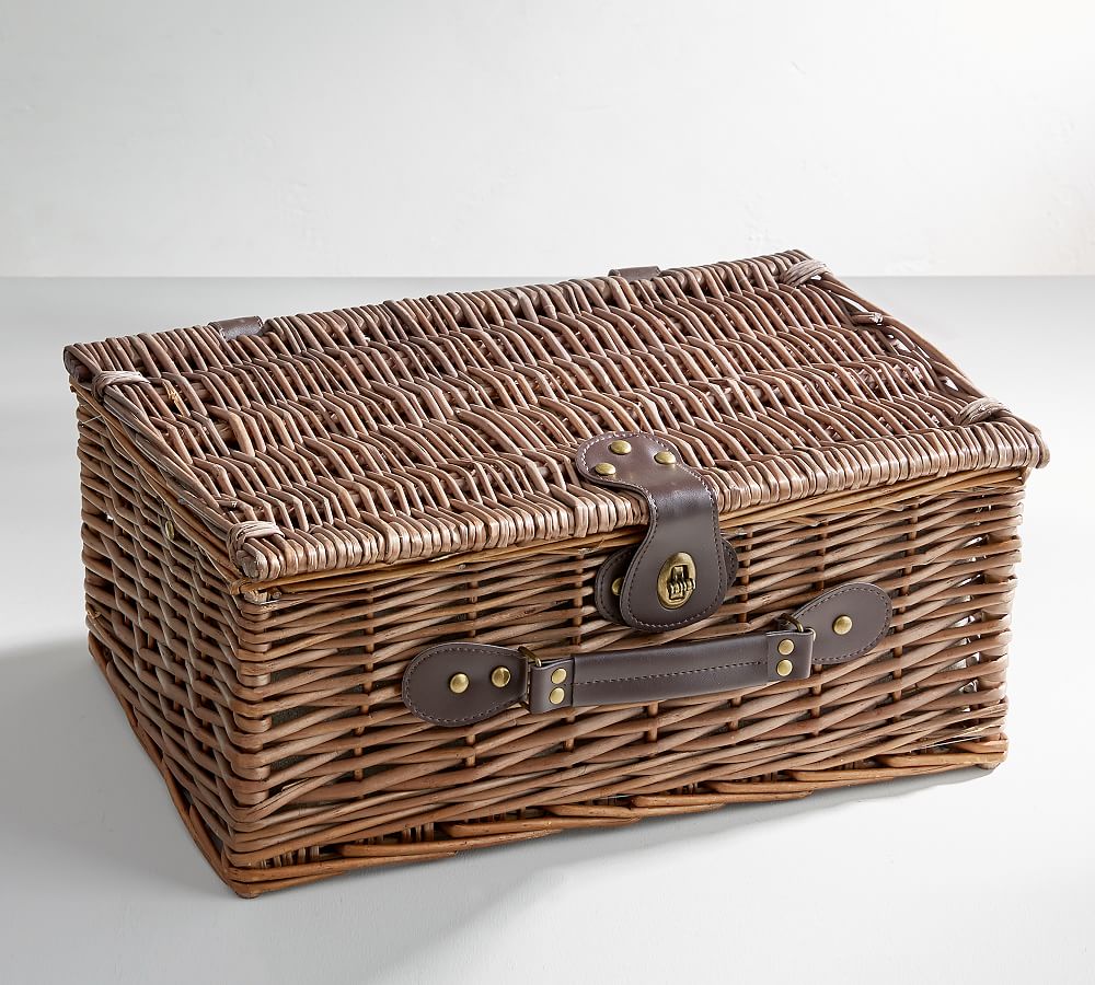 Rattan Picnic Basket For Pottery Barn