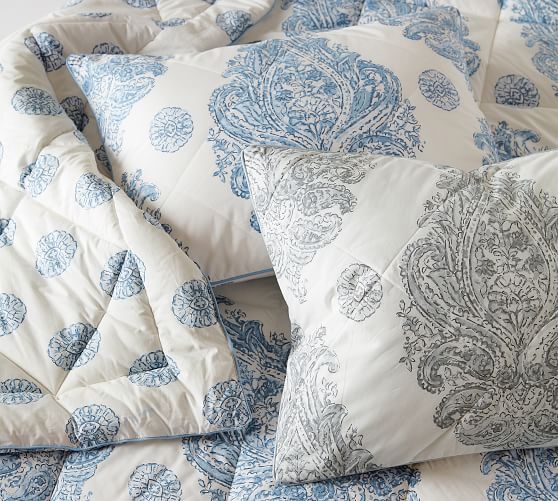 Imani Medallion Reversible Percale Comforter Shams Pottery Barn