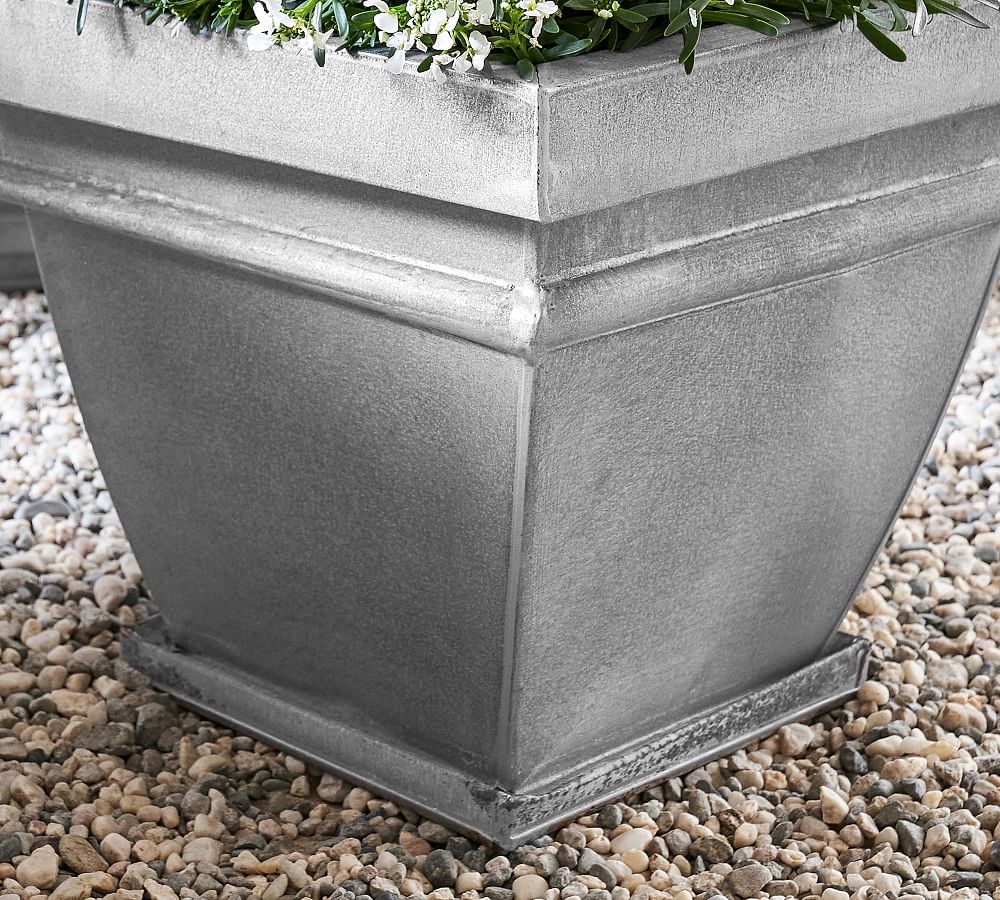 Greyson Zinc Outdoor Planters Pottery Barn