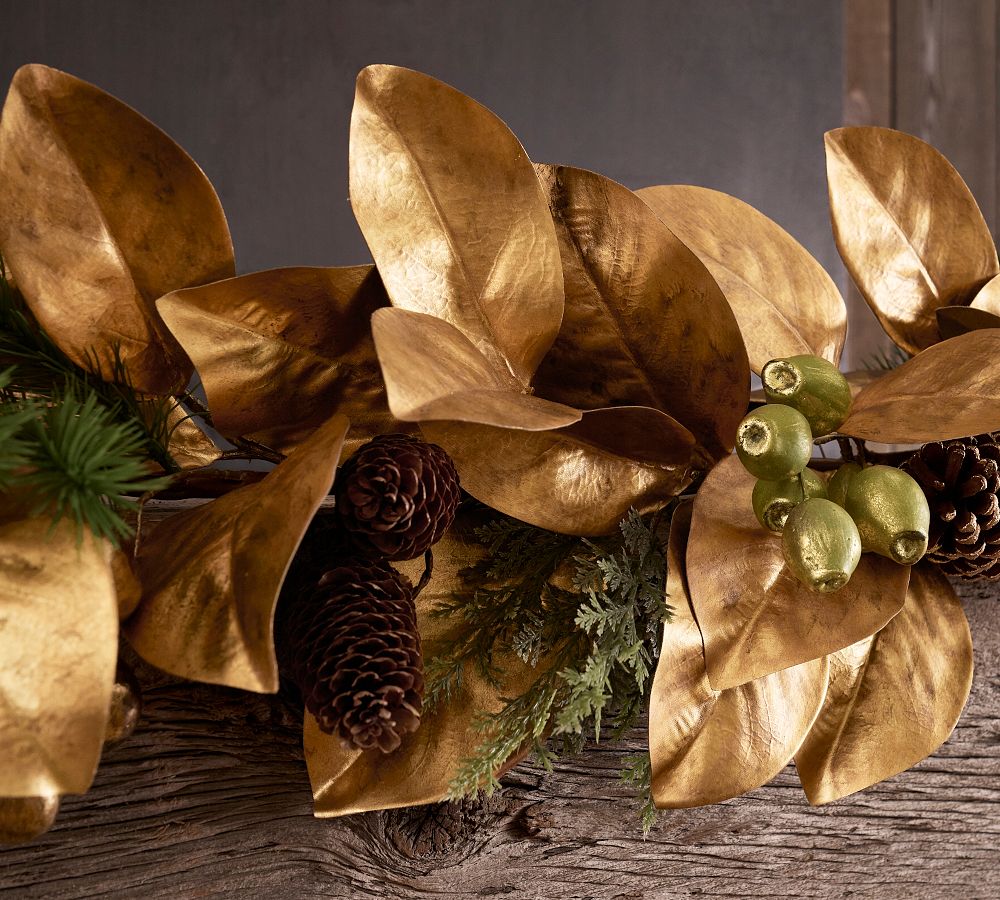 Faux Magnolia Eucalyptus Pods Wreath Garland Pottery Barn