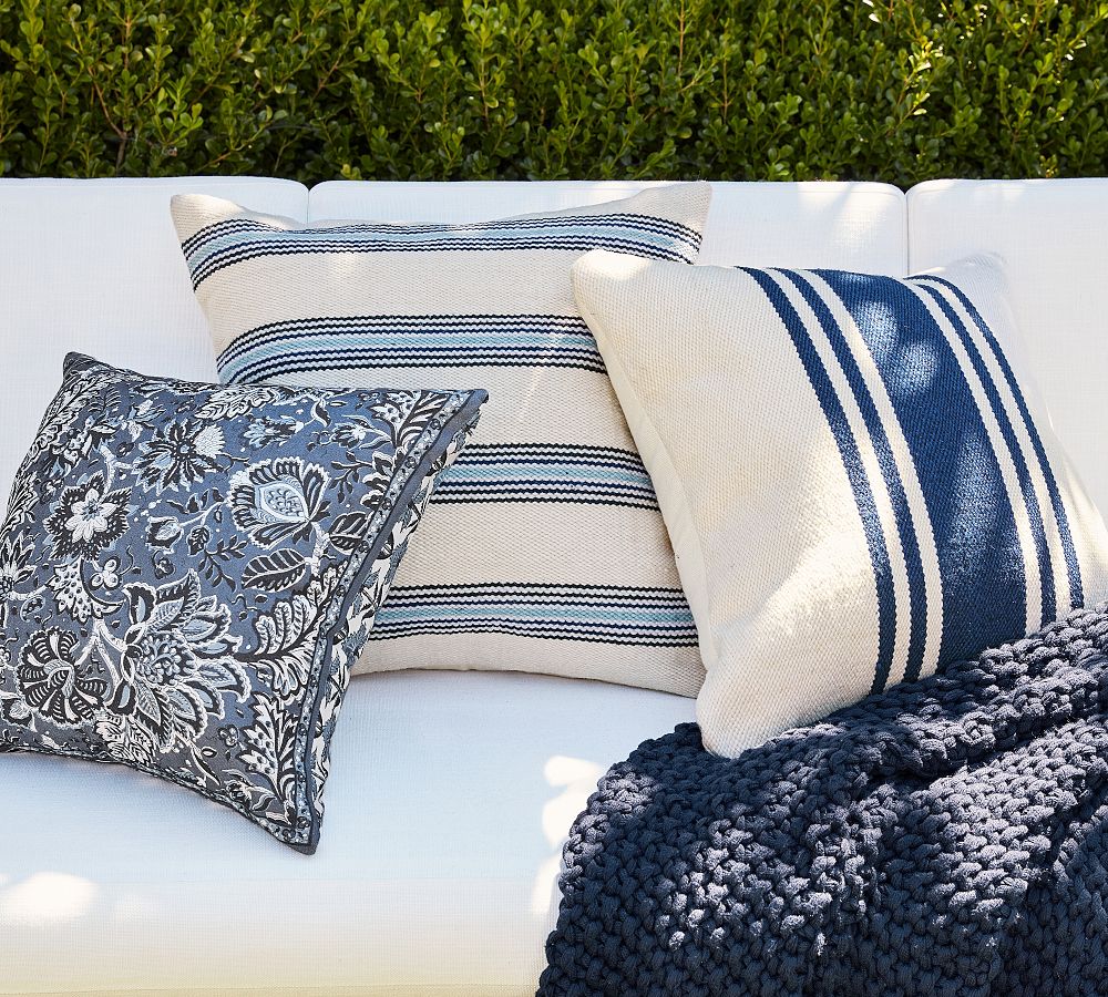 Modern Farmhouse Striped Outdoor Throw Pillow Pottery Barn