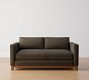 Jake Leather Sofa With Brindle Wood Base Pottery Barn