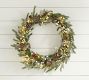 Lit Faux Frozen Pine White Berry Wreath Garland Pottery Barn