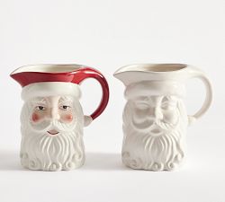 Santa Claus Ceramic Pitcher Pottery Barn