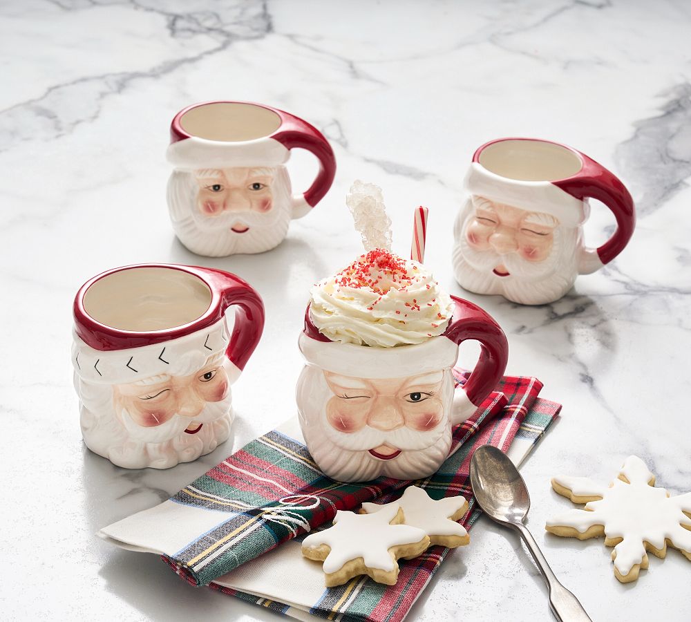 Santa Claus Ceramic Mugs Pottery Barn