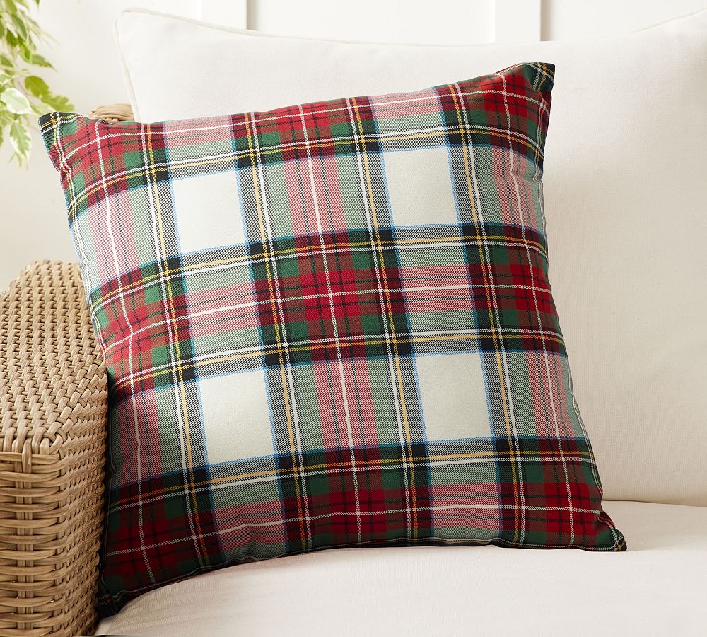 Stewart Plaid Outdoor Pillow Pottery Barn