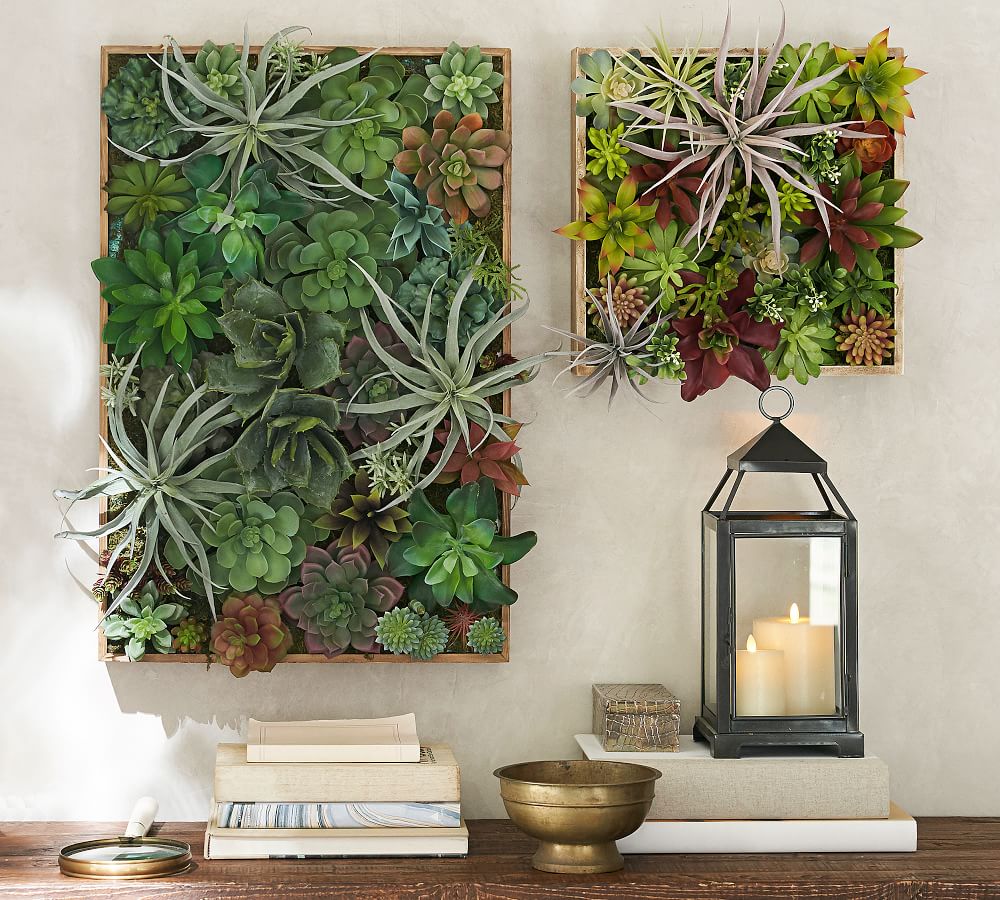 Faux Succulent Wall Art Pottery Barn