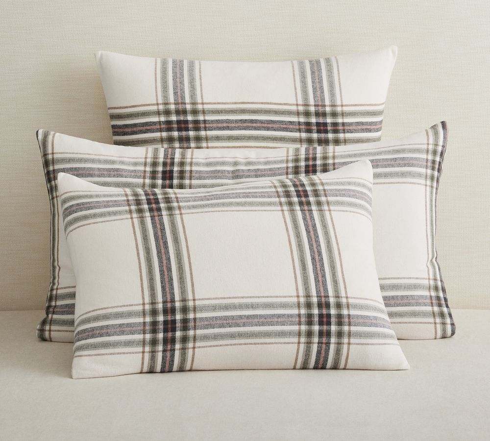 Logan Plaid Organic Cotton Flannel Sham Pottery Barn