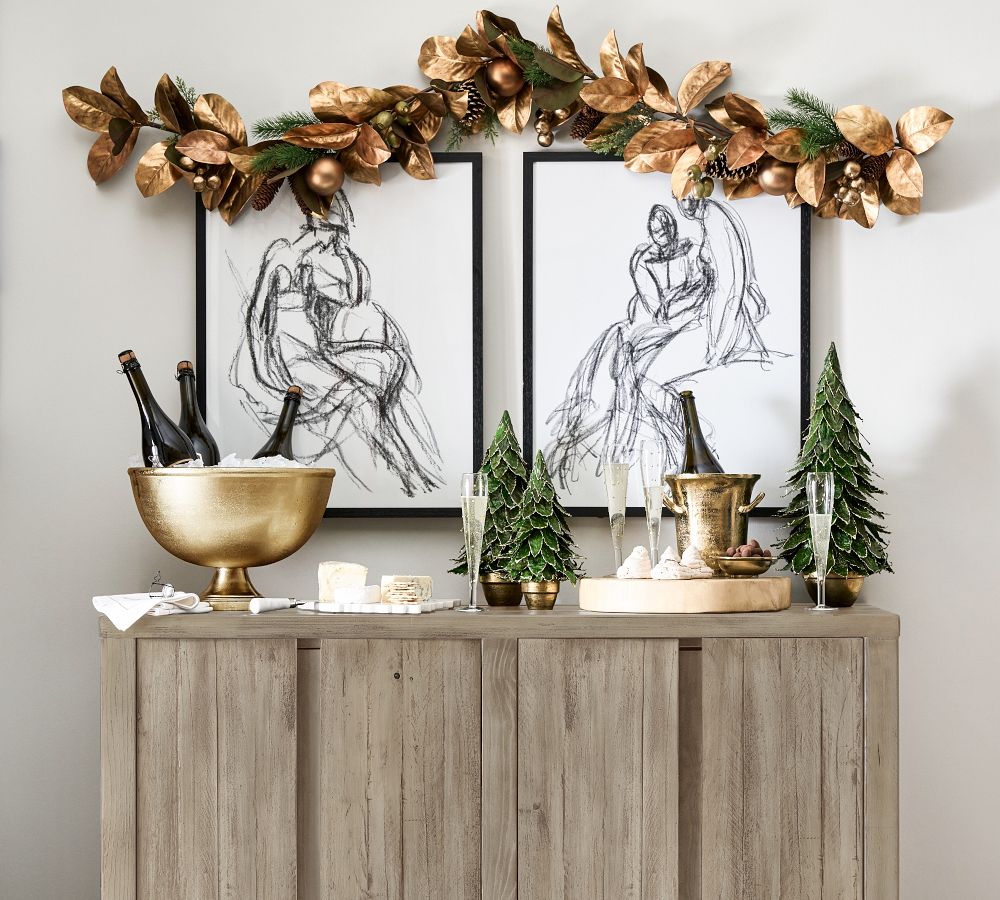 Faux Magnolia Eucalyptus Pods Wreath Garland Pottery Barn