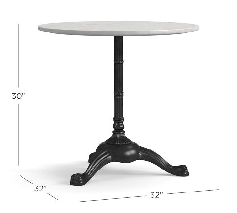 Rae Round Marble Pedestal Bistro Dining Table Pottery Barn