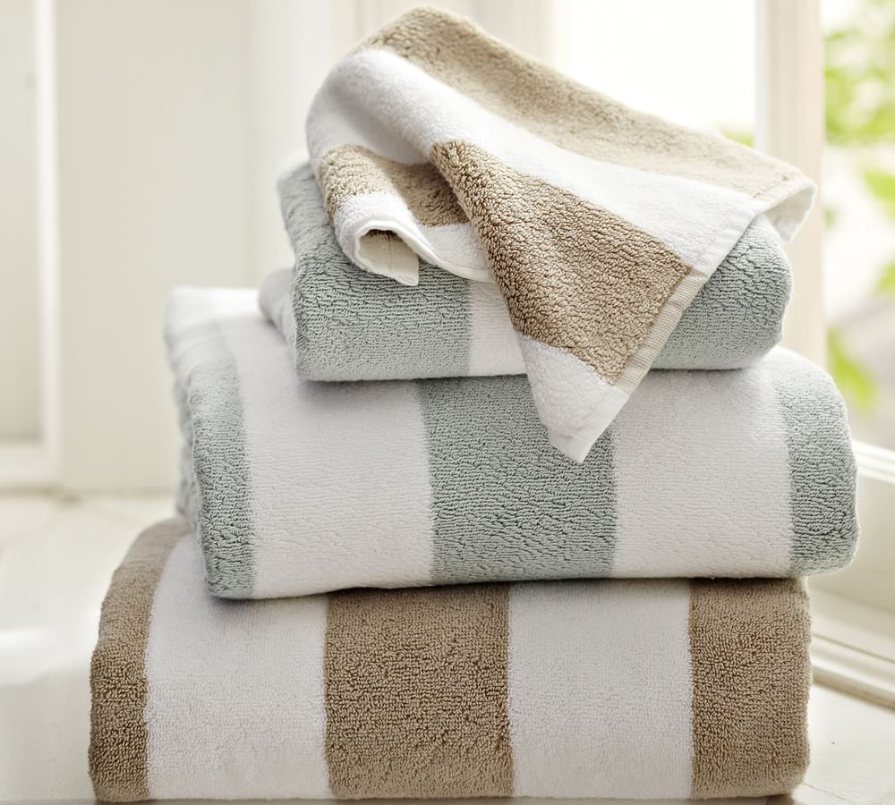 PB Classic Stripe Bath Towels Pottery Barn