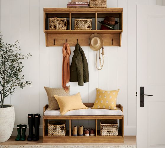 Heritage Farmhouse Entryway Wall Shelf Pottery Barn