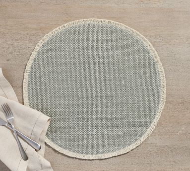 Mason Handwoven Cotton Fringe Round Placemats Set Of 4 Pottery Barn