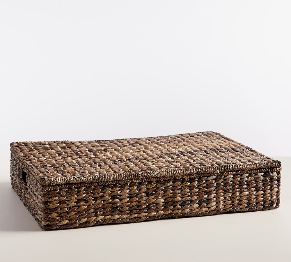 Havana Handwoven Seagrass Lidded Underbed Basket Pottery Barn