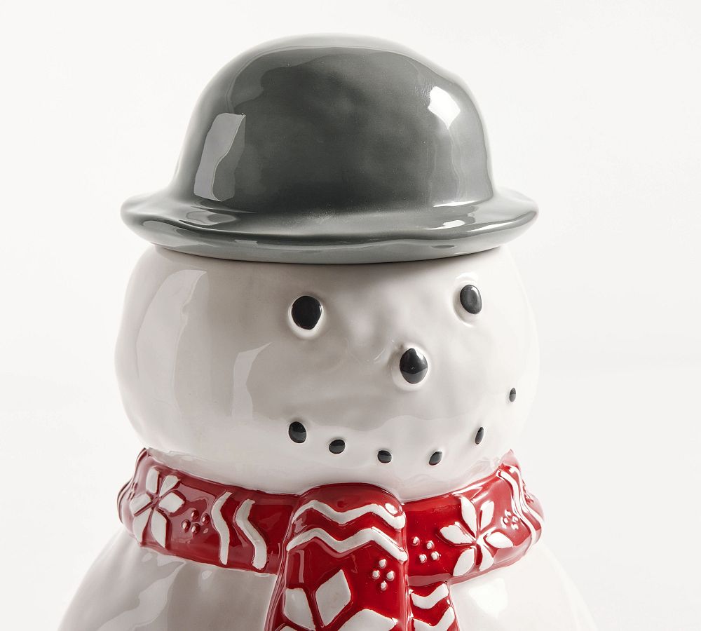 Archie The Snowman Stoneware Cookie Jar Pottery Barn