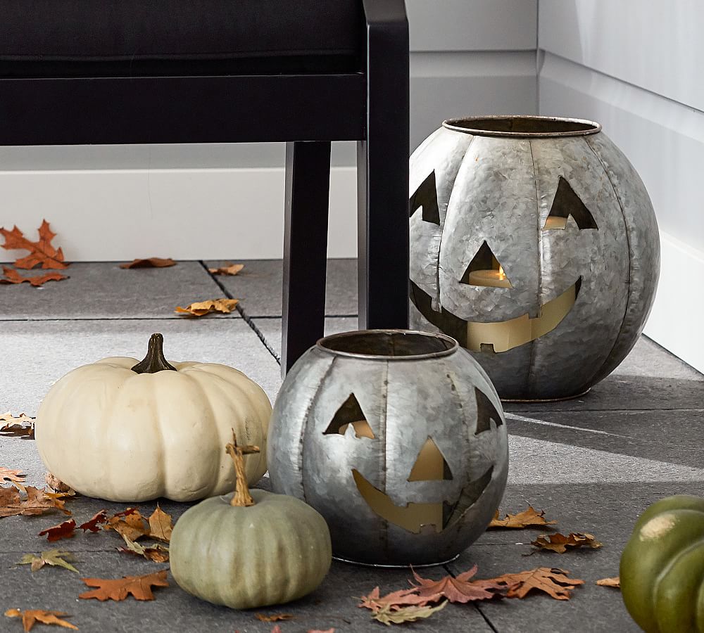 Jack O Lantern Galvanized Candleholders Pottery Barn