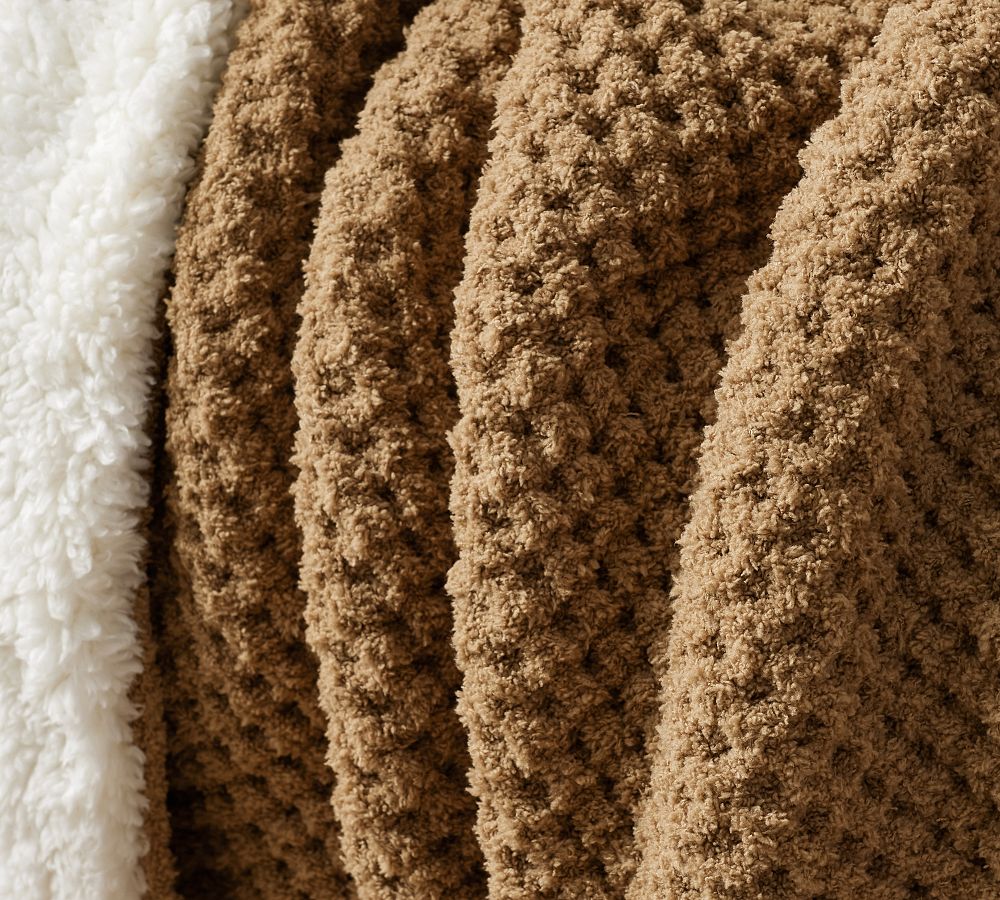 Chenille Waffle Sherpa Back Throw Pottery Barn