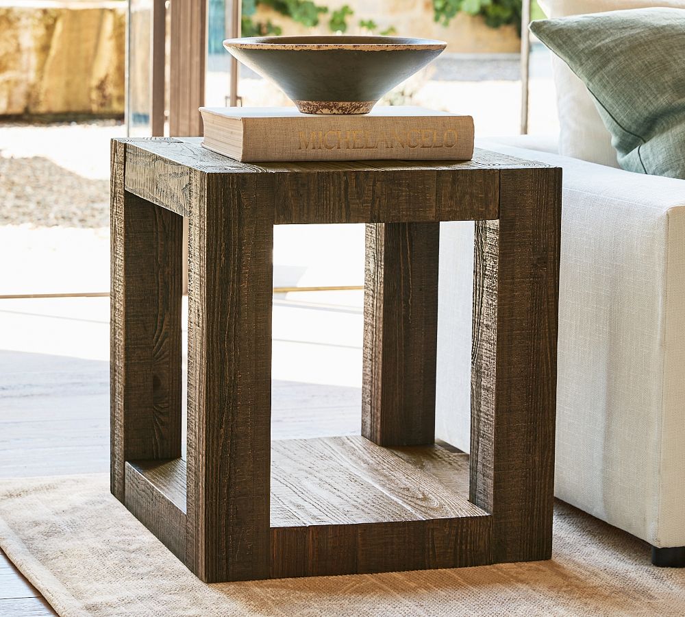 Palisades Rectangular Reclaimed Wood Side Table Pottery Barn