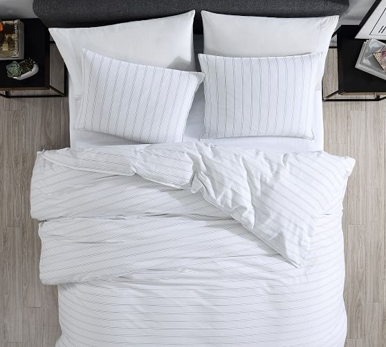 Melia Striped Percale Comforter Shams Set Pottery Barn