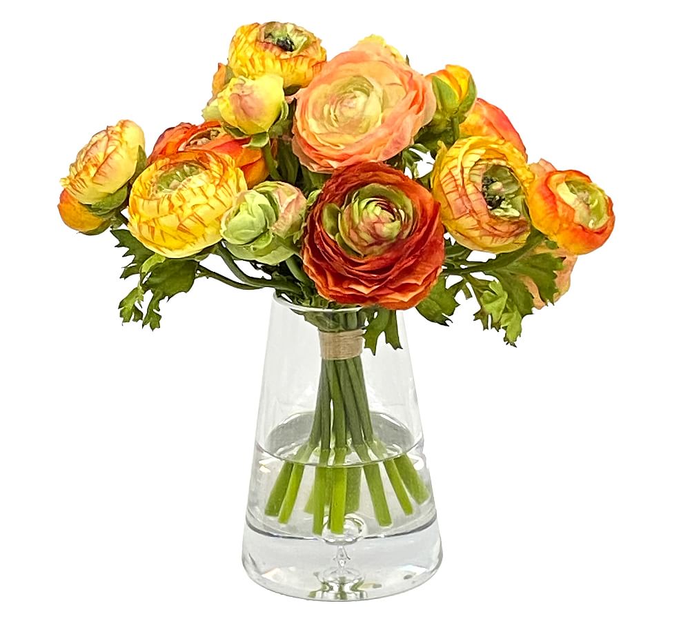 Faux Ranunculus Mix In Vase Pottery Barn