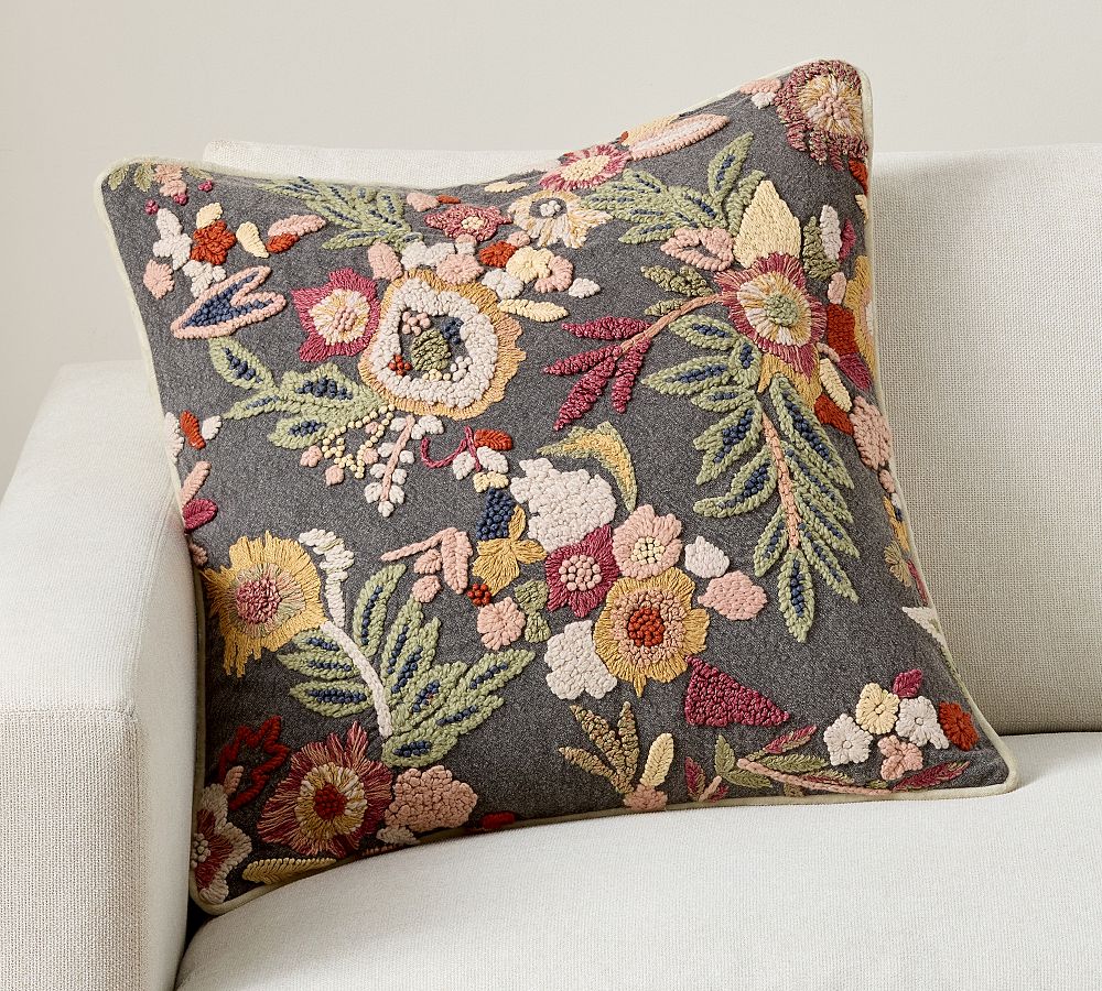 Arabella Embroidered Pillow Pottery Barn