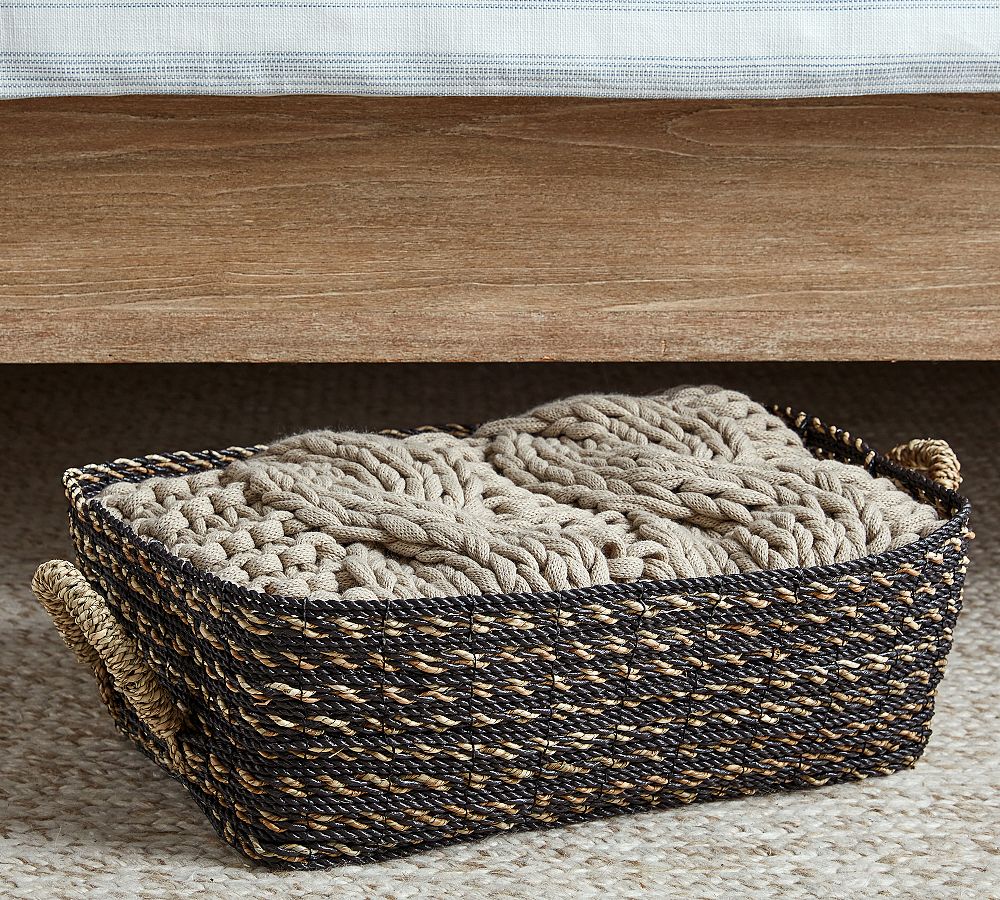 Asher Handwoven Seagrass Underbed Basket Pottery Barn