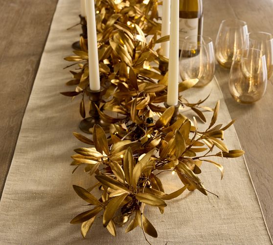 Faux Lit Gold Olive Garland Pottery Barn