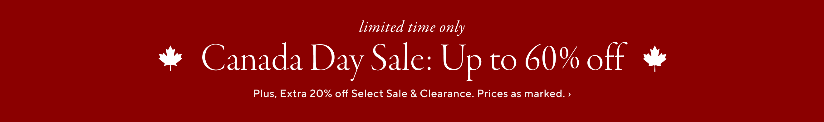 Canada Day Sale - Up to 60% off