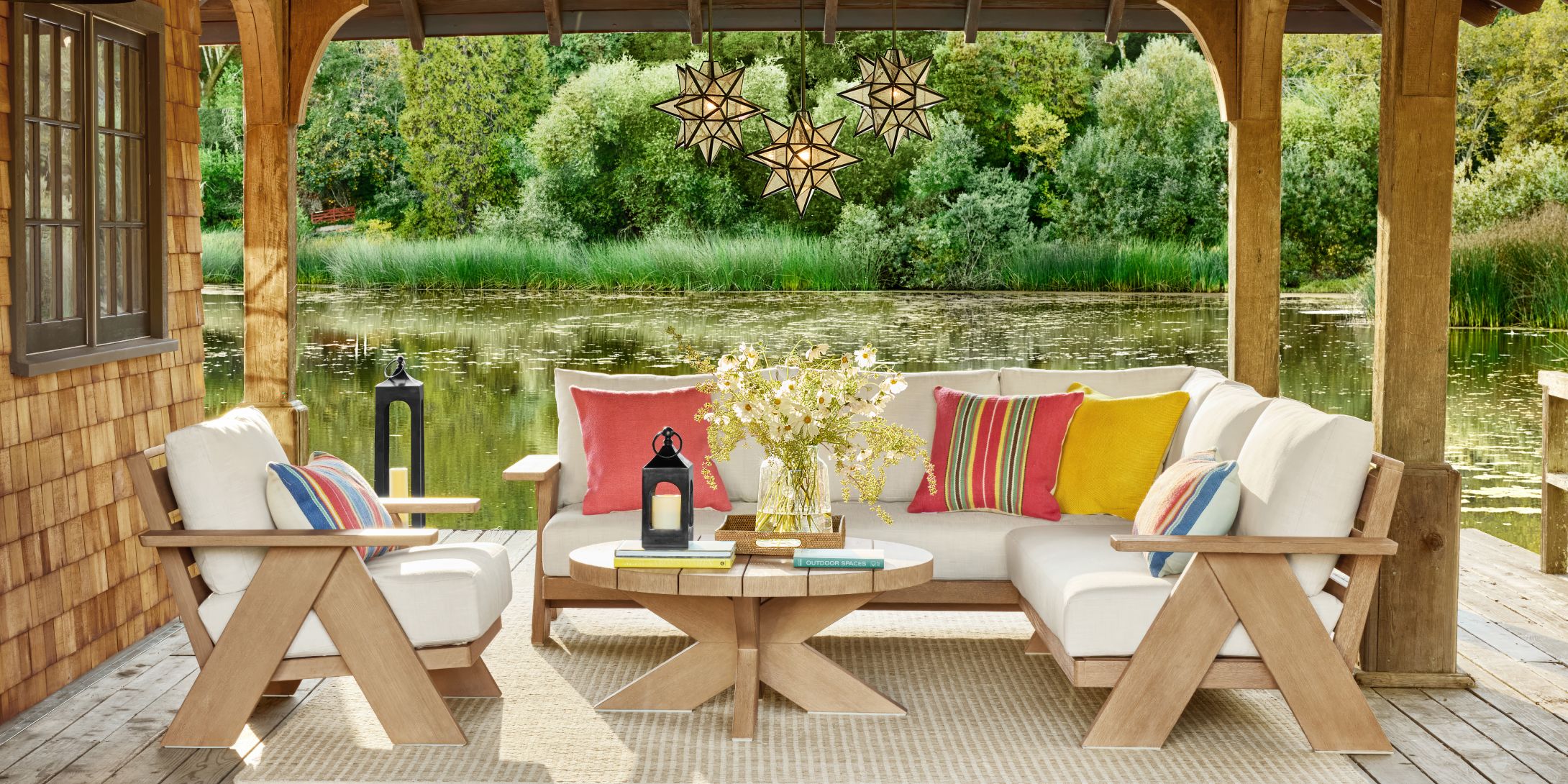 Pottery Barn ポッタリーバーン ウッドガーデンチェア&テーブル Pottery Barn ポッタリーバーン ウッドガーデンチェア&テーブル