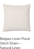 Belgian Linen Floral Stitch Sham – Natural Linen