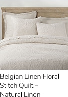 Belgian Linen Floral Stitch Quilt – Natural Linen