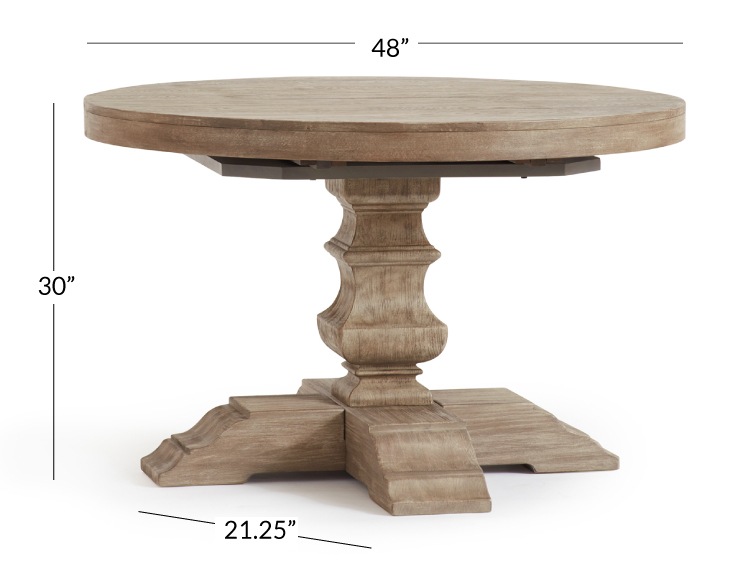 Banks Round Pedestal Extending Dining Table - Alfresco Brown 