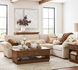 Turner Square Arm Upholstered 3-Piece L-Sectional | Pottery Barn
