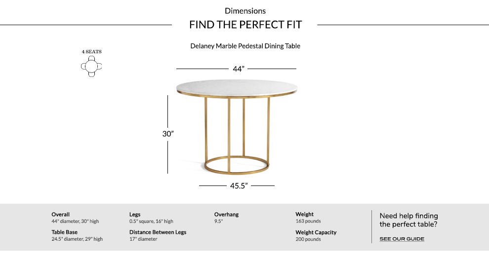 Delaney Round Marble Pedestal Dining Table Pottery Barn