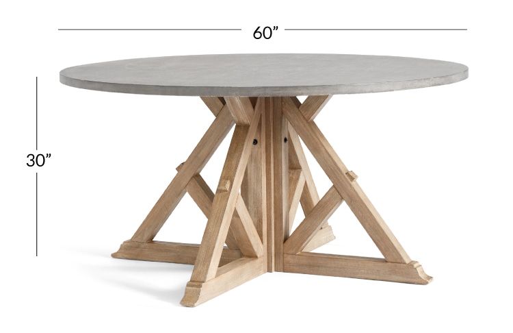 Brooks Round Pedestal Dining Table, What Size Rug For A 60 Round Dining Table