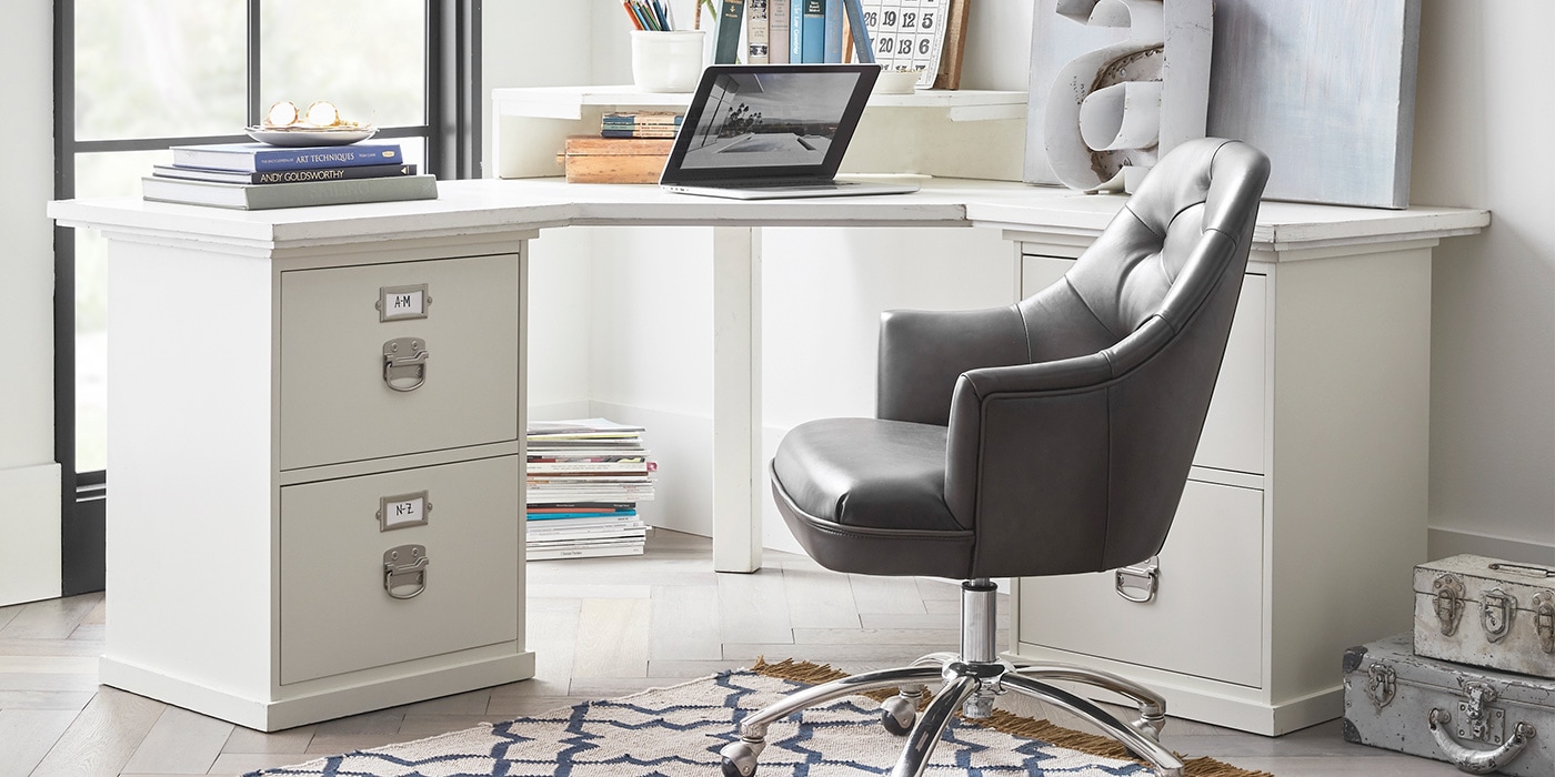 Bedford Corner Desk with Drawers Pottery Barn