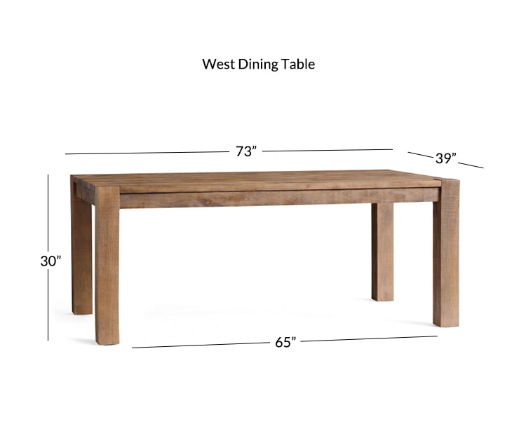 West Dining Table Pottery Barn, Parsons Style Dining Room Tables