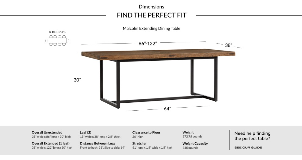 Malcolm Extending Dining Table Pottery Barn