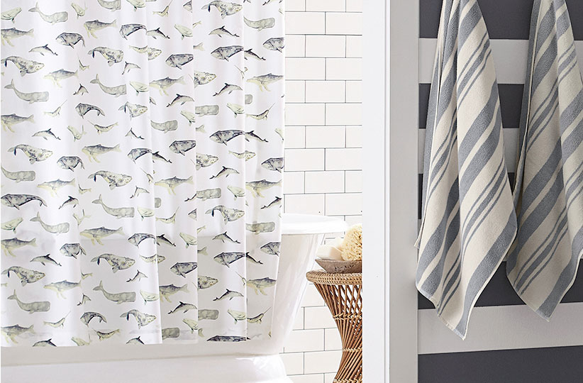 How to Hang a Shower Curtain 4 Easy Steps Pottery Barn