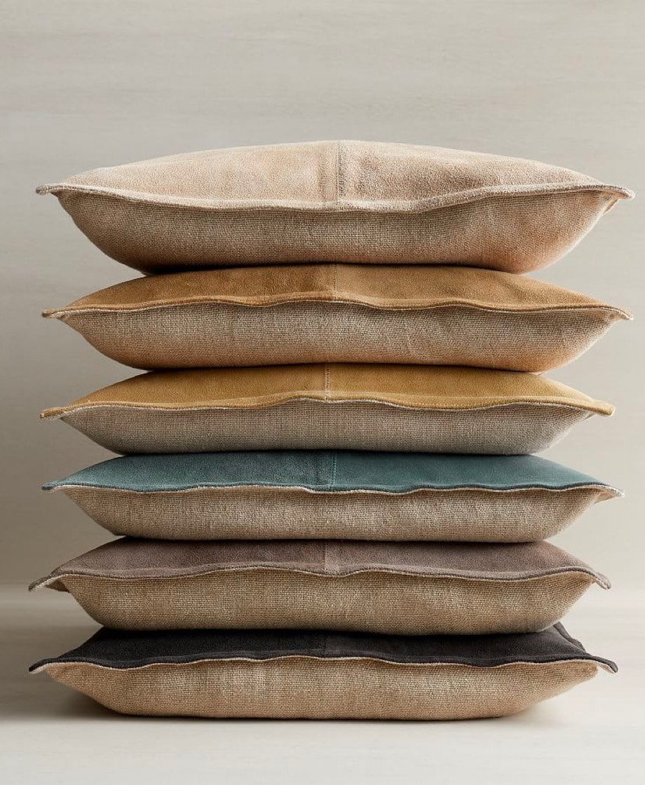 Pieced Suede Pillow Covers