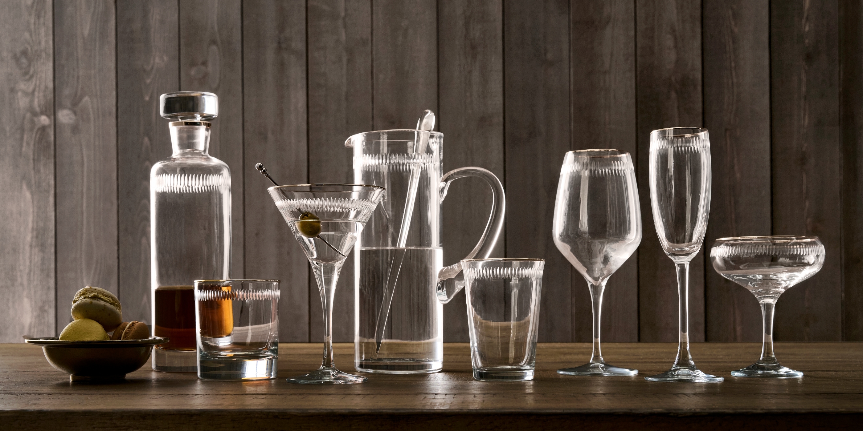 Etched Rim Glassware Collection